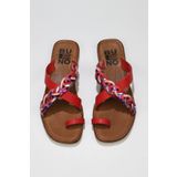 Buneo Shoes 01WU3419 Kırmızı Multi Deri Kadın Sandalet