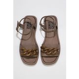 Buneo Shoes 01WU4112 Gri Deri Kadın Sandalet