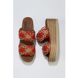 Buneo Shoes 01WU6110 Kırmızı Deri Kadın Sandalet