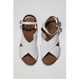 Buneo Shoes 01WU7477 Beyaz Deri Kadın Sandalet