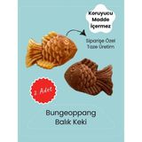 Bungeoppang 2 Adet Balık Keki Un, Süt, Şeker ile Geleneksel Kore Lezzeti Serin ve Kuru Saklama