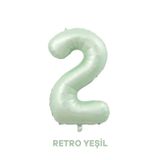 Bunloon 2 Rakam Balon Retro Yeşil Renk 76 cm Doğum Günü Parti Süsleme