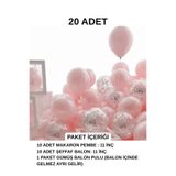 Bunloon 20 Adet Makaron Pembe Ve Şeffaf Balon Konfeti Seti Doğum Günü Parti Ve Organizasyon Parti Süsleme