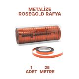 Bunloon 25 Metre Metalize Rose Gold Rafya – 1 Adet Parti Süsleme Kurdelesi