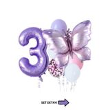 Bunloon 3 Yaş Mor Kelebek Temalı Doğum Günü Balon Seti Parti Süsleme
