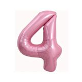 Bunloon 4 Rakam Pembe Renk Dev Folyo Balon 76 cm Doğum Günü Parti Süsleme