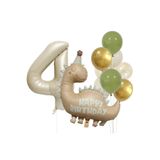Bunloon 4 Yaş Retro Dinozor Gold Konfeti Balon Set Dekoru