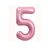 Bunloon 5 Rakam Pembe Renk Dev Folyo Balon 76 cm Doğum Günü Parti Süsleme
