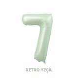 Bunloon 7 Rakam Balon Retro Yeşil Renk 76 cm Doğum Günü Parti Süsleme
