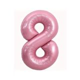 Bunloon 8 Rakam Pembe Renk Dev Folyo Balon 76 cm Doğum Günü Parti Süsleme