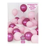 Bunloon Balon Seti 20’li Krom ve Pastel Pembe Balon Doğum Günü Parti Süsleme