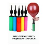Bunloon Balon Şişirme Pompası 1 Adet El Tipi Pratik Kullanım Karışık Renk Parti Organizasyon