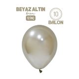 Bunloon Beyaz Altın Krom Balon 10 Adet Doğum Günü Parti Süsleme