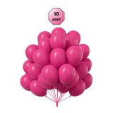 Bunloon Fuşya Balon 10 Adet Pastel Renk Canlı Doğum Günü Parti ve Organizasyon Süsleme Seti