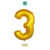 Bunloon Gold Renk 3 Rakam Folyo Balon 76 cm Doğum Günü Parti Süsleme
