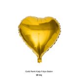 Bunloon Gold Renk Kalp Şekilli Folyo Balon Doğum Günü Parti Süsleme Dekoru