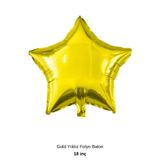 Bunloon Gold Yıldız Folyo Balon Doğum Günü Parti Dekoru