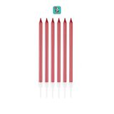 Bunloon Kırmızı Renkli Doğum Günü Mumları 6’lı Set 15 cm Pasta Süs Mum Doğum Günü Pasta Süsleme