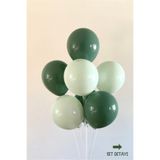 Bunloon Koyu Yeşil Makaron Yeşil 20 Adet Doğum Günü Parti Süsleme Balon Seti