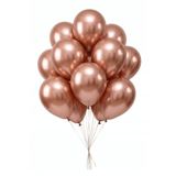 Bunloon Krom Rose Gold Balon 10'lu 12 Inç Rose Gold Balon Seti Doğum Günü Parti Özel Gün Süsleri