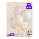 Bunloon Macaron Harmony Balon Seti Pembe, Mavi, Yeşil, Mor ve Sarı Balon Kombini Doğum Günü Parti Süsleme