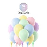 Bunloon Makaron Balon Seti 10 Adet Karışık Renk Pastel Doğum Günü Parti Balonları Parti Süsleme