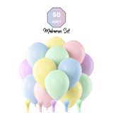 Bunloon Makaron Balon Seti 50 Adet Karışık Renk Doğum Günü Parti Süsleme Seti