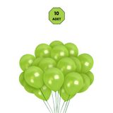 Bunloon Metalik Açık Yeşil Balon 10 Adet Doğum Günü Parti ve Organizasyon Seti Parti Süsleme