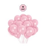 Bunloon Metalik Pembe Balon 10 Adet Doğum Günü Parti ve Organizasyon Seti Parti Süsleme