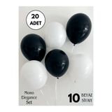 Bunloon Mono Elegance Set Pastel Siyah ve Beyaz Balon Seti – Parti & Etkinlik Süsleme