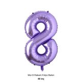 Bunloon Mor 8 Rakam Folyo Balon Doğum Günü Dekoru