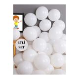 Bunloon Pastel Beyaz Balon 15 Adet Sade Doğum Günü Parti Süsleme Balonu