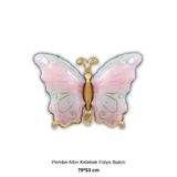 Bunloon Pembe Altın Kelebek Folyo Balon 79x53 cm Doğum Günü Parti Süsleme