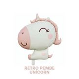 Bunloon Retro Renk Unicorn Folyo Balon Doğum Günü Parti Süsleme