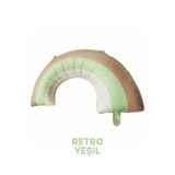 Bunloon Retro Yeşil Gökkuşağı Folyo Balon Doğum Günü Parti Süsleme
