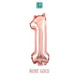 Bunloon Rose Gold Renk 1 Rakam Folyo Balon 76 cm Doğum Günü Parti Süsleme