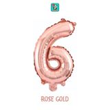 Bunloon Rose Gold Renk 6 Rakam Folyo Balon 76 cm Doğum Günü Parti Süsleme