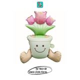 Bunloon Saksı Çiçek Figürlü Folyo Balon 56×58,5 cm Doğum Günü Parti Süsleme