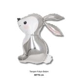 Bunloon Tavşan Folyo Balon 80×76 cm Doğum Günü Parti Süsleme