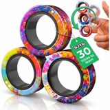 BUNMO Manyetik yüzükler, Fidget oyuncakları, mıknatıslı yüzükler, sonsuz eğlence saatleri, çevirin, bağlayın ve oynayın, erkekler ve kızlar için çekici duyusal oyuncaklar