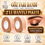 Bunny Buggs™ Göz Farı Bandı Eyeliner Bandı Makyaj Bandı Kaş Kontür Şekillendirici 2'li Set 1,25 cm x 9 m - ten