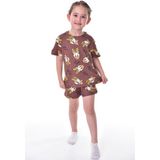 Bunny Hopp %100 Pamuk Interlok Kumaş Kısa Kollu Şortlu Daisy Duck Desenli Yazlık Kız Çocuk Pijama Takımı - 9 - 10 Yaş - Kahverengi