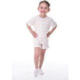 Bunny Hopp %100 Pamuk Interlok Kumaş Sağlığa Duyarlı Kısa Kollu Şortlu Kız Çocuk Pijama Takımı - 9 - 10 Yaş - Beyaz