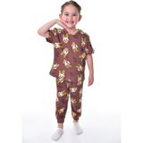 Bunny Hopp Pamuk Interlok Kumaş Kısa Kollu Daisy Duck Desenli Kısa Kollu Yazlık Kız Çocuk Pijama Takımı - 7 - 8 Yaş - Kahverengi
