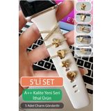BUNNY KOPYA - Apple-samsung-oppo-huawei Watch Uyumlu Akıllı Saat Kordon Aksesuarı ( Charm ) 5Lİ SET