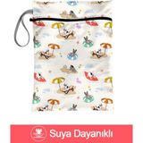 Bunnybons Sörf Dog Islak/Kuru Kirli Temiz Kıyafet Mayo Bebek Çamaşır Çantası - Sıvı Geçirmez - Kahverengi