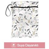 Bunnybons Tavşan - Islak/kuru Kirli Temiz Kıyafet, Mayo, Bebek Çamaşır Çantası Sıvı Itici Micro Kumaş - Çok Renkli