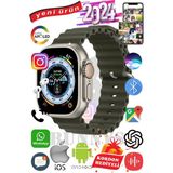 Bunnys Apple iPhone 12 Mini Uyumlu Akıllı Saat Ultra Max 2024 Kordon Hediyeli Amoled Ekran - 49 mm - Yeşil