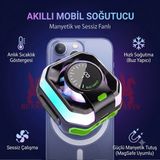 Bunnys Apple iPhone 12 Mini Uyumlu Telefon Soğutucu Fan Hızlı Soğutmalı Yeni Nesil Buzlu - Siyah