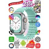 Bunnys Apple iPhone 13 Pro Max Uyumlu Akıllı Saat Ultra Max 2024 Kordon Hediyeli Amoled Ekran - 49 mm - Turkuaz